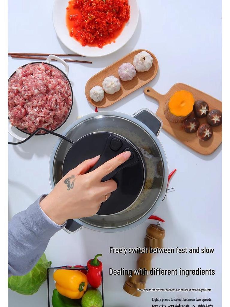 Мощная электрическая мясорубка и измельчитель овощей 1800 Вт с большой вместимостью