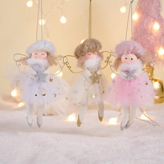 Mini Christmas Angel Doll Ornaments Christmas Tree Plush Angel Pendant for Xmas Birthday Thanksgiving Wedding Valentine's Day Decoration