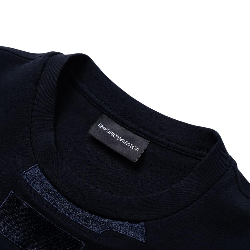 Emporio Armani Мужская толстовка с круглым вырезом и принтом логотипа-орла Ss23 Темно-синяя 3R1MDH-1JHSZ-09J0