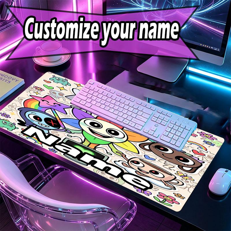 Custom Name Personalized Dandy's World Pattern Mousepad, Laptop PC Desk Mat, Decorative Desk Mat for Home Keyboard Pad Gift