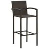 5 Piece Garden Bar Set with Armrests Poly Rattan Brown