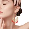 1 Pair Women Hook Vintage Hollow Ethnic Style Exaggerated Earrings Out Beads Waterdrop Shape
