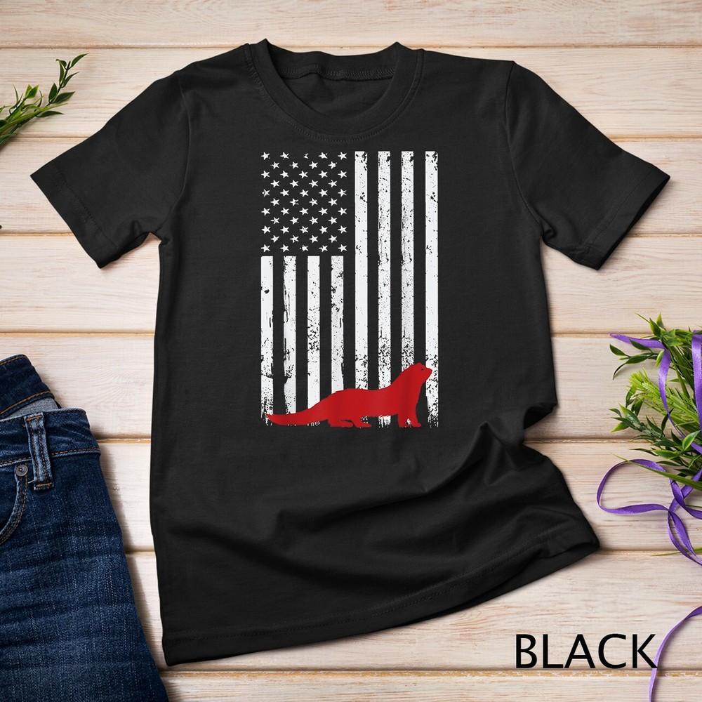 National Ferret Day Retro Vintage USA Flag 4th July Unisex T-shirt