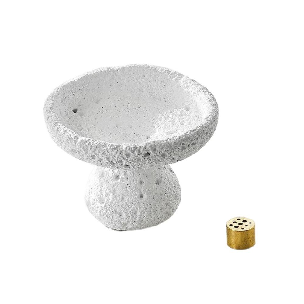 Concrete Texture Cement Incense Burners Moon Surface Design with 9 Holes Incense Stick Stand Decorative Multi-functional