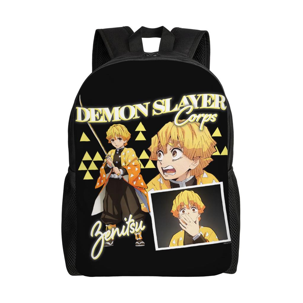Рюкзаки Клинок Рассекающий Демонов Kimetsu no Yaiba Танджиро Дыхание Воды Меч Daypack mochila Campus Застежка-молния Rucksack