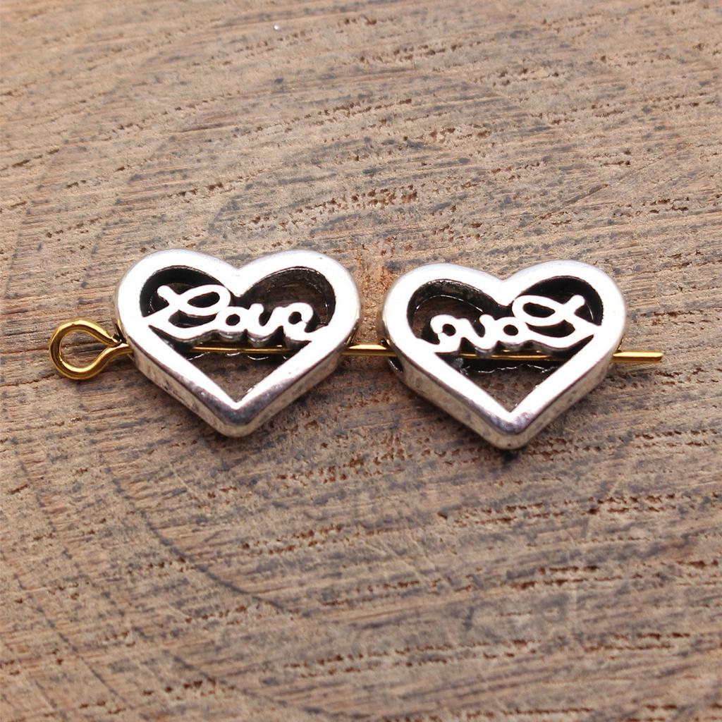 Сердце Свободные Бусины Для Валентиновского Браслета Ожерелья DIY Винтажные Материалы Для Изготовления Украшений Для Шармов
