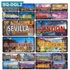 [SQ-DGLZ] Europ City 15x30см Жестяная вывеска Винтажная металлическая вывеска Декор стены бара Домашний декор Картина Таблички Арт-постер