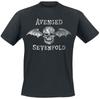 Унисекс Хлопковая Футболка Avenged Sevenfold Летучая Мышь Смерти Схема Череп Графическая Футболка Металл Уличная Одежда