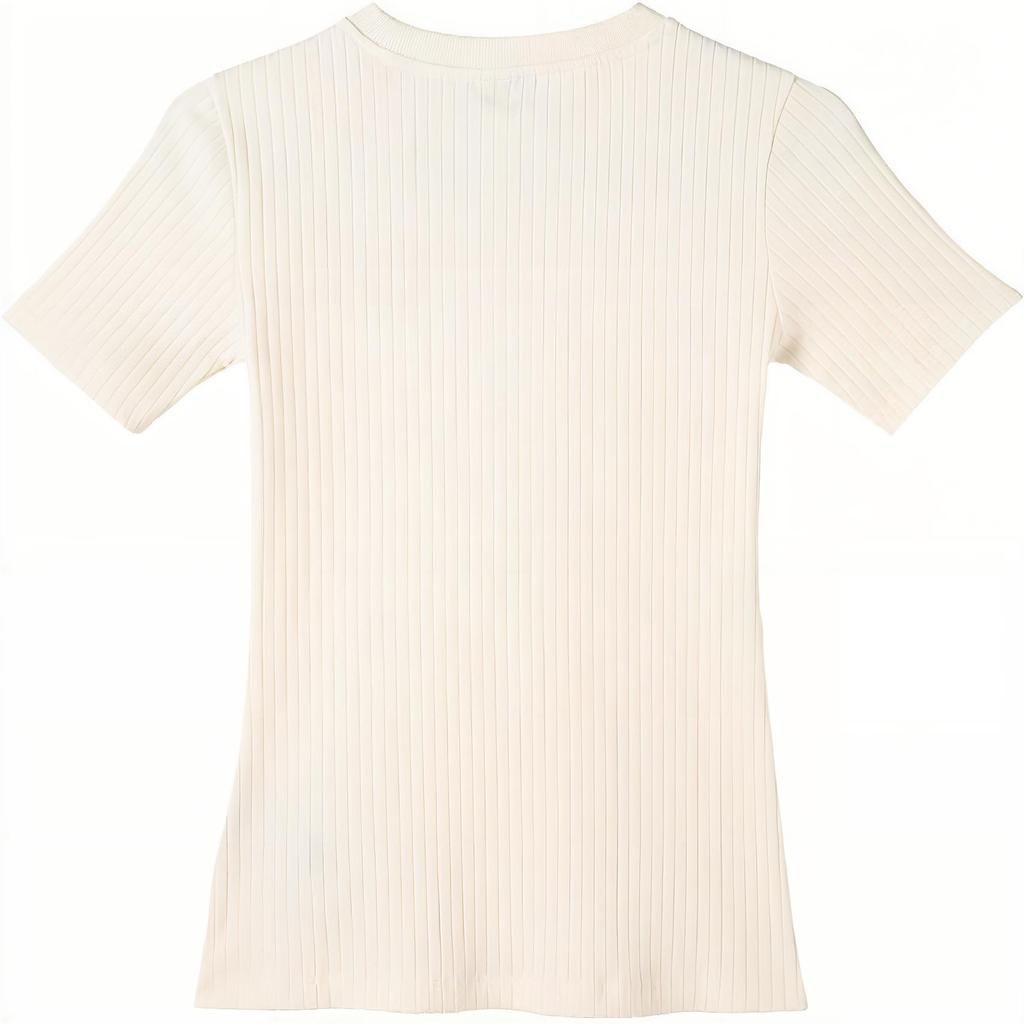 Puma Повседневная быстросохнущая облегающая футболка с круглым вырезом в рубчик, удобная, с коротким рукавом, женские топы, натуральный цвет 631011-99