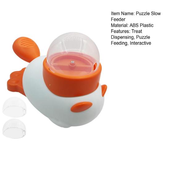 2-in-1 Interactive Dog Treat Dispensing Toy Duck/Cat Shaped Food Puzzle Slow Feeder Toy for Small Medium Dogs Promotes IQ Training