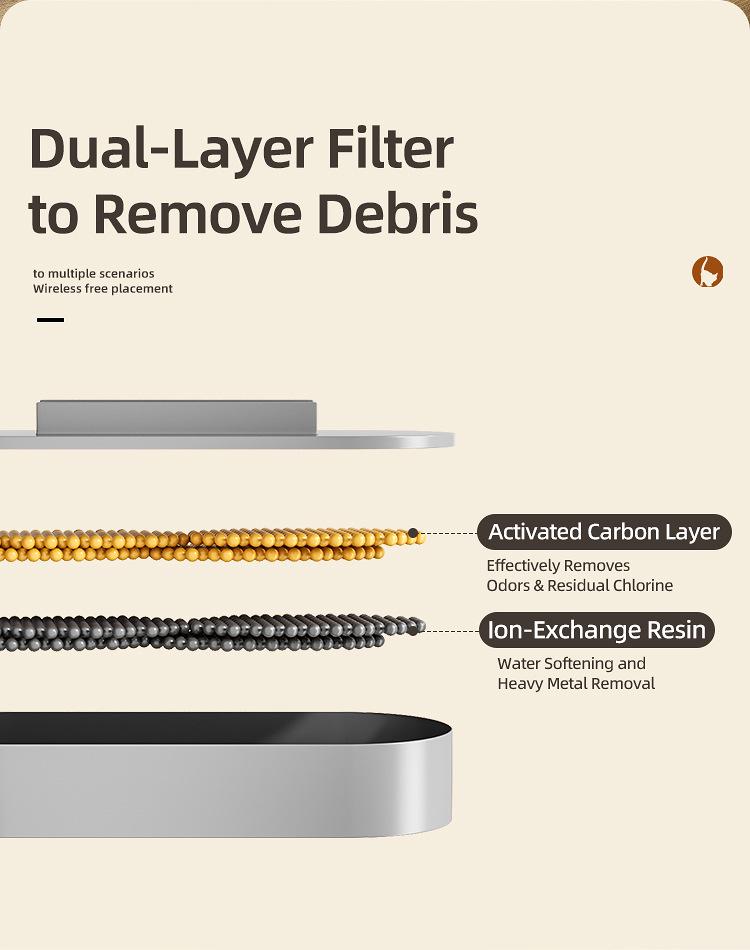 Умный фонтан для воды из нержавеющей стали для кошек и собак с функцией бесшумной индукции