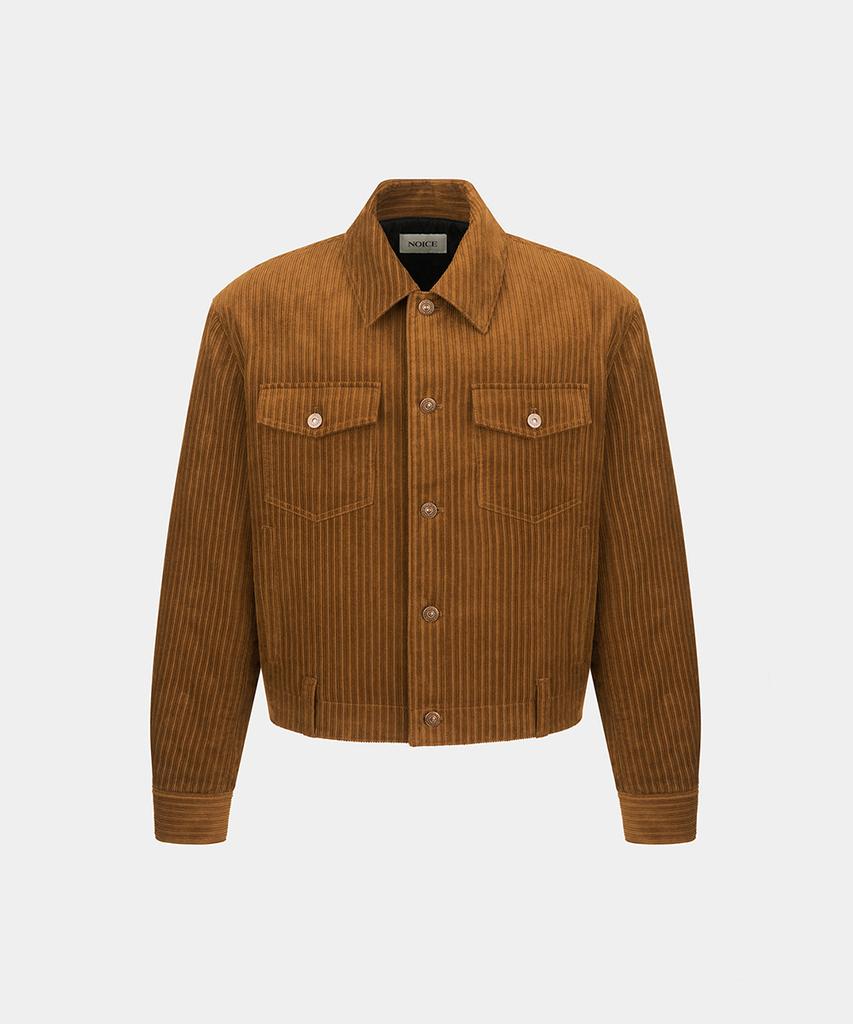 Noice Distorted Corduroy Trucker Jacket - Brown