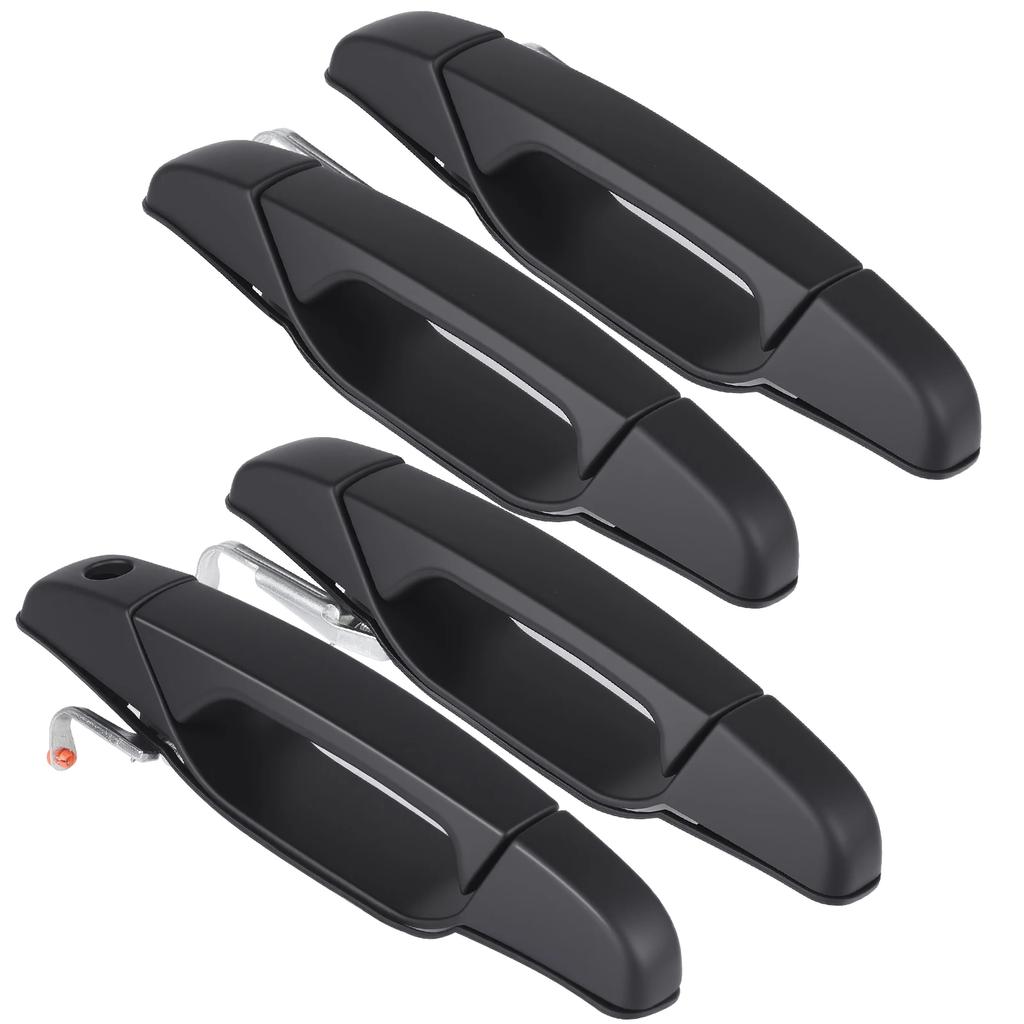 4PCS Chrome Black Door Handle Replacement Front Rear for Yukon Truck Cadillac Escalade 2007-2014 & Chevy Silverado GMC Sierra