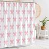 Pink Cute Bow Shower Curtain Fashion Stripe Plaid Girls' Holiday Gift Polyester Fabric Shower Curtains Bathroom Decor With Hooks