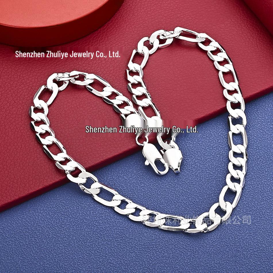 Модное ожерелье из серебра 925 пробы длиной 16-30 дюймов, многорядное, шириной 2-12 мм, с боковым расположением нитей.