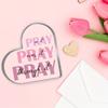 Christian Prayer Gifts (Women): Pink Heart Acrylic Sign (Bible Verse). Inspirational Home/Office/Prayer Room Decor.