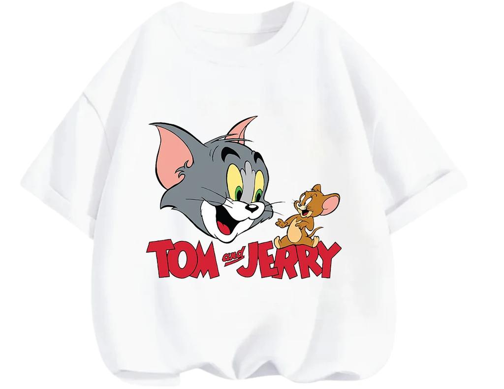 Youth Street Trend Tom And Jerry Tee Summer Soft Casual Round Neck Short Sleeve Children Clothing