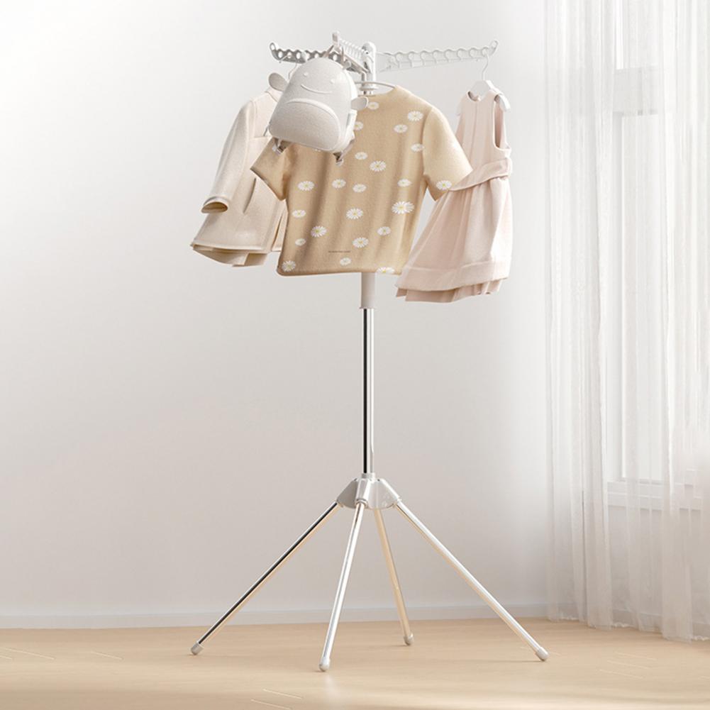Stable Base Clothes Rack Portable Folding Clothes Rack with Stable Base Flexible Arm for Space-saving Drying Solution