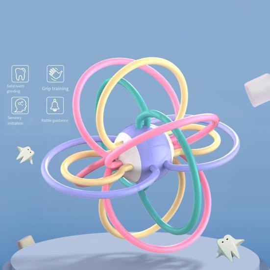 Сенсорный мячик для малышей, игрушки для прорезывания зубов для детей от 0 до 3 лет, мягкий пластиковый мячик-прорезыватель, игрушка для тренировки хватания рукой, погремушка, развивающая игрушка для мальчиков и девочек, жевательная игрушка