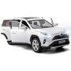 1/24 Compatible for Toyota RAV4 Model Car, Zinc Alloy Diecast Collectible Pull Back Toy Car with Sound and Light for Kids Boy Girl Gift White
