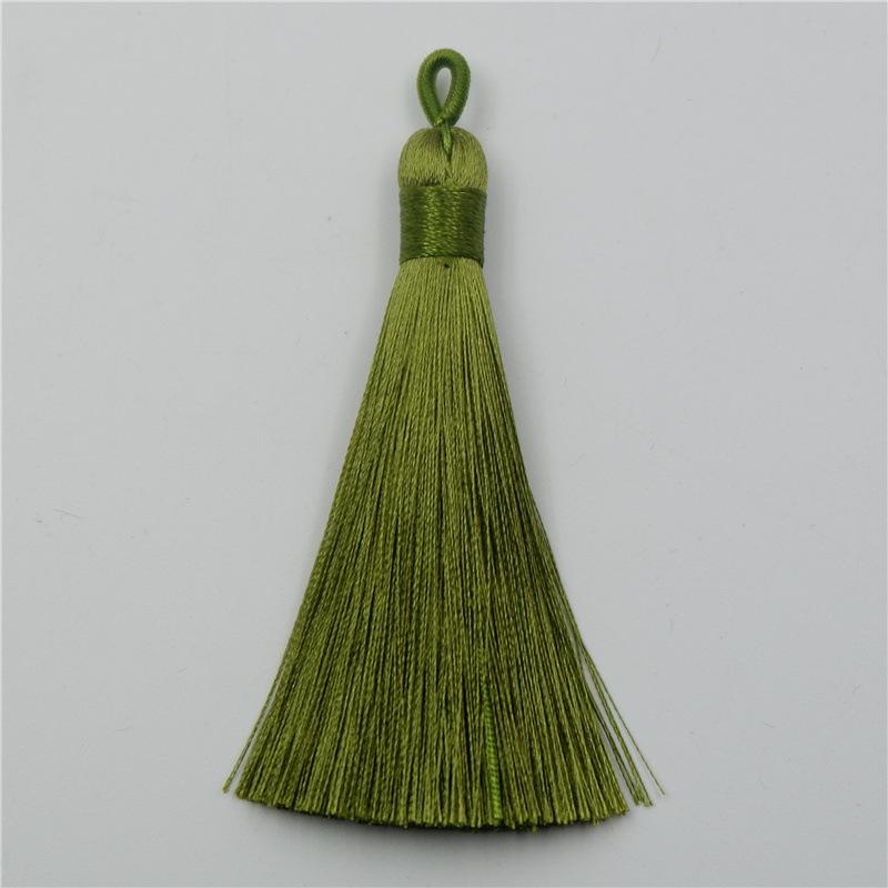 Подвеска-кисточка из гладкого полиэстерового шелка своими руками с коротким подвесным кольцом для ювелирных изделий