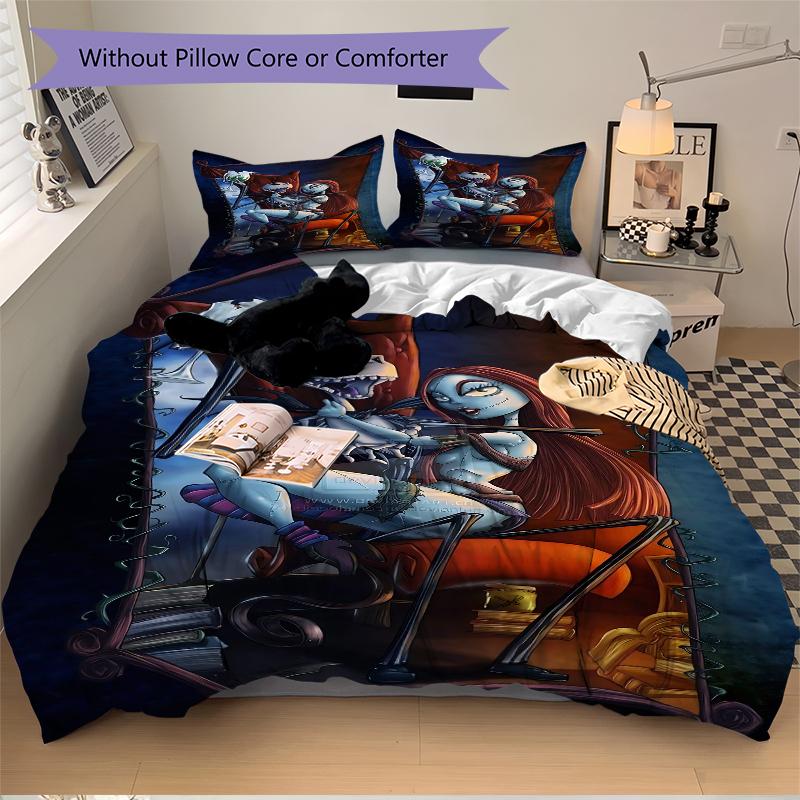 3Pcs Nightmare Before Christmas Bedding Sets For All Sizes New 3D Printed Bed Cover Comforter Duvet Cover Pillowcase Bedroom Decoration