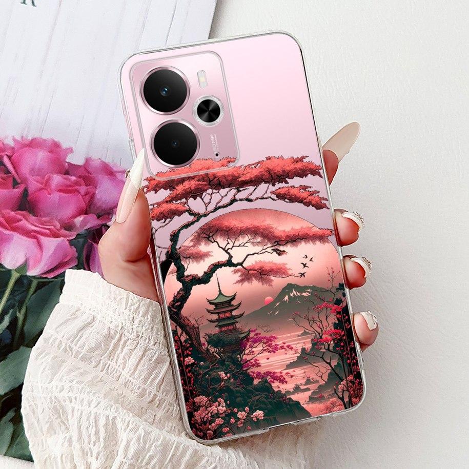 Чехол для Realme 14 5G Чехол-бампер Realme 14T RMX5078 RMX5075 Ударопрочный Силиконовый Мягкий ТПУ Цветочный Бампер Для Realme14 14 T Корпуса Телефона