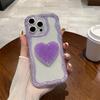 Чехол для телефона с блестящим бриллиантовым сердцем для iPhone 16 15 14 13 12 11 Pro Max Plus, симпатичный 3D-чехол с сердечком, противоударный