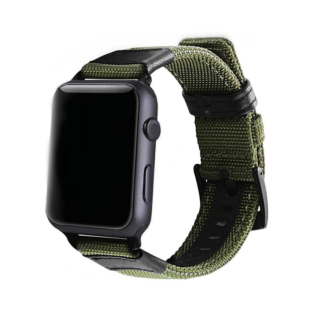 Нейлоновый + кожаный ремешок для Apple Watch Series 6 5 4 3 se iWatch ремешок 38 мм 42 мм браслет Apple Watch Serie 3 4 se 6 40 мм 44 мм ремешок
