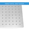 YULIN High Quality 10-Inch Brushed Nickel Square Waterfall Spray  Shower Heads