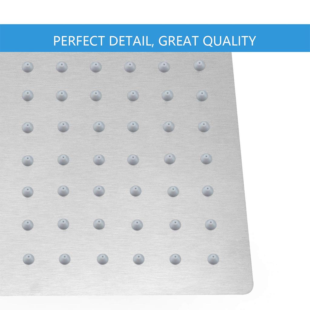 YULIN High Quality 10-Inch Brushed Nickel Square Waterfall Spray  Shower Heads