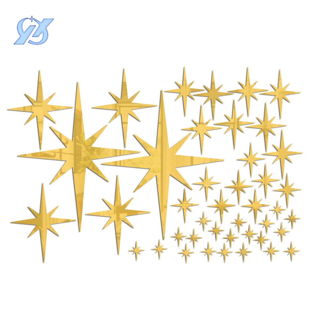 Starry Mirror Acrylic Wall Stickers Wall Background Decoration Three-dimensional Layout Living Room Bedroom Stickers