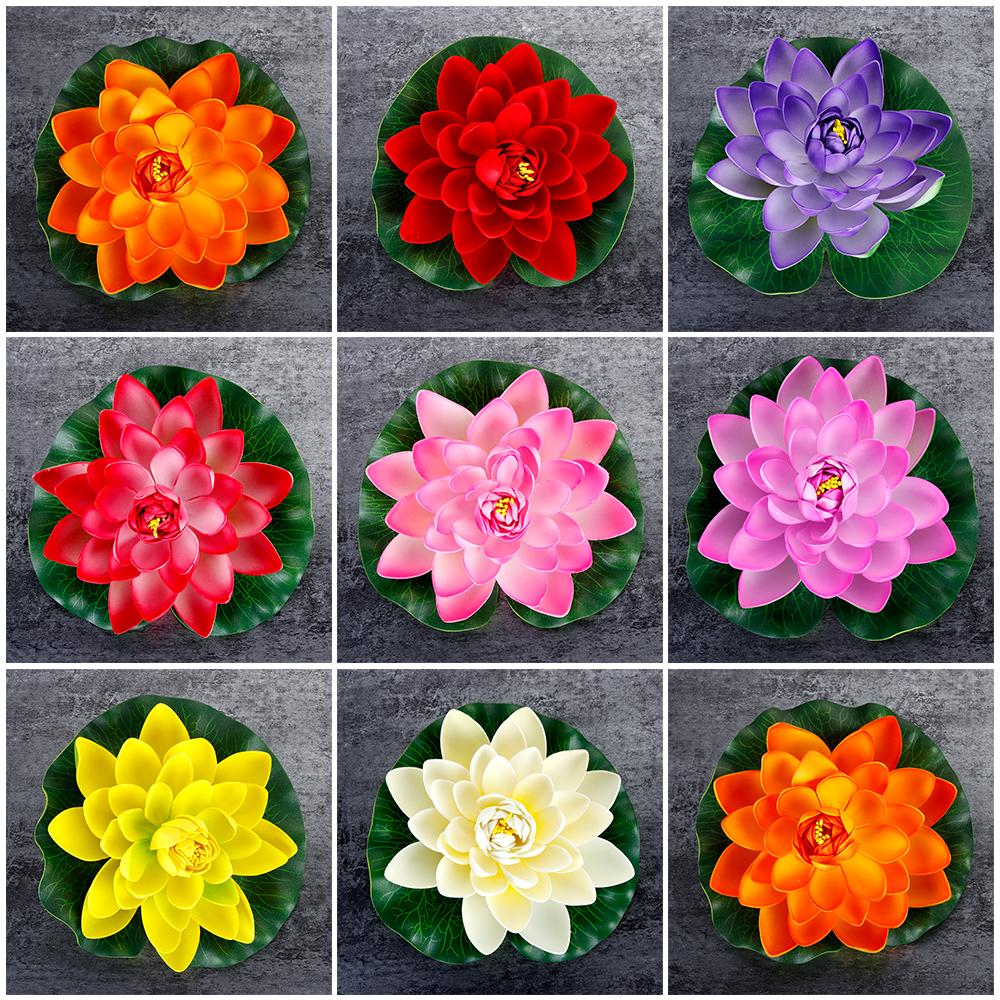 Floating Plants Floral Foam Green Leaves Fake Plants Artificial Lotus Flower Simulation Water Lily