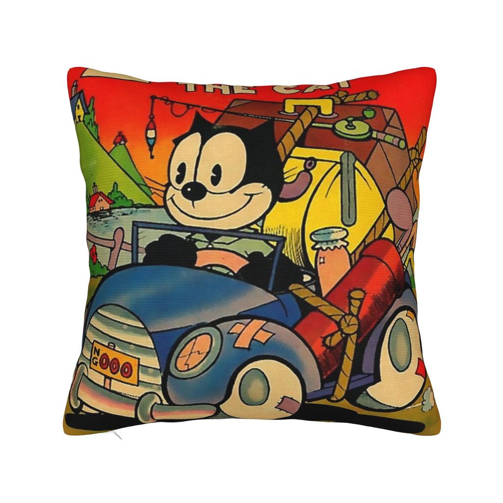 Felix The Cat Laughing Pillowcases Merchandise Soft Cushion Cover Decoration Pillow Case Cover Home Multi Size