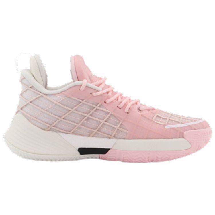 Anta Light Crazy 3 Fabric Synthetic Leather Shock Absorption Non-Slip Wear-Resistant Low-Top Basketball Shoes Women Sneaker Pink White 122221608-3