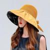 Wide Brim Bucket Hat Foldable Sunshade Hat Women Beach Cap