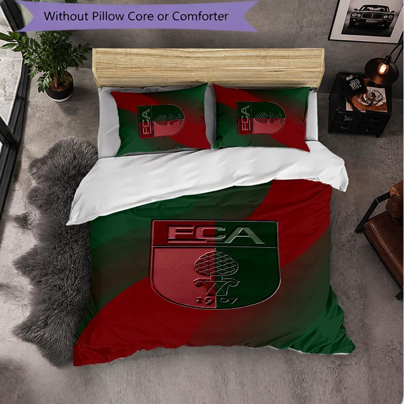 FC Augsburg FC Themed Bedding 3Pcs Duvet Cover Set Decorative Bed Linen For Teen Room Home Decoration