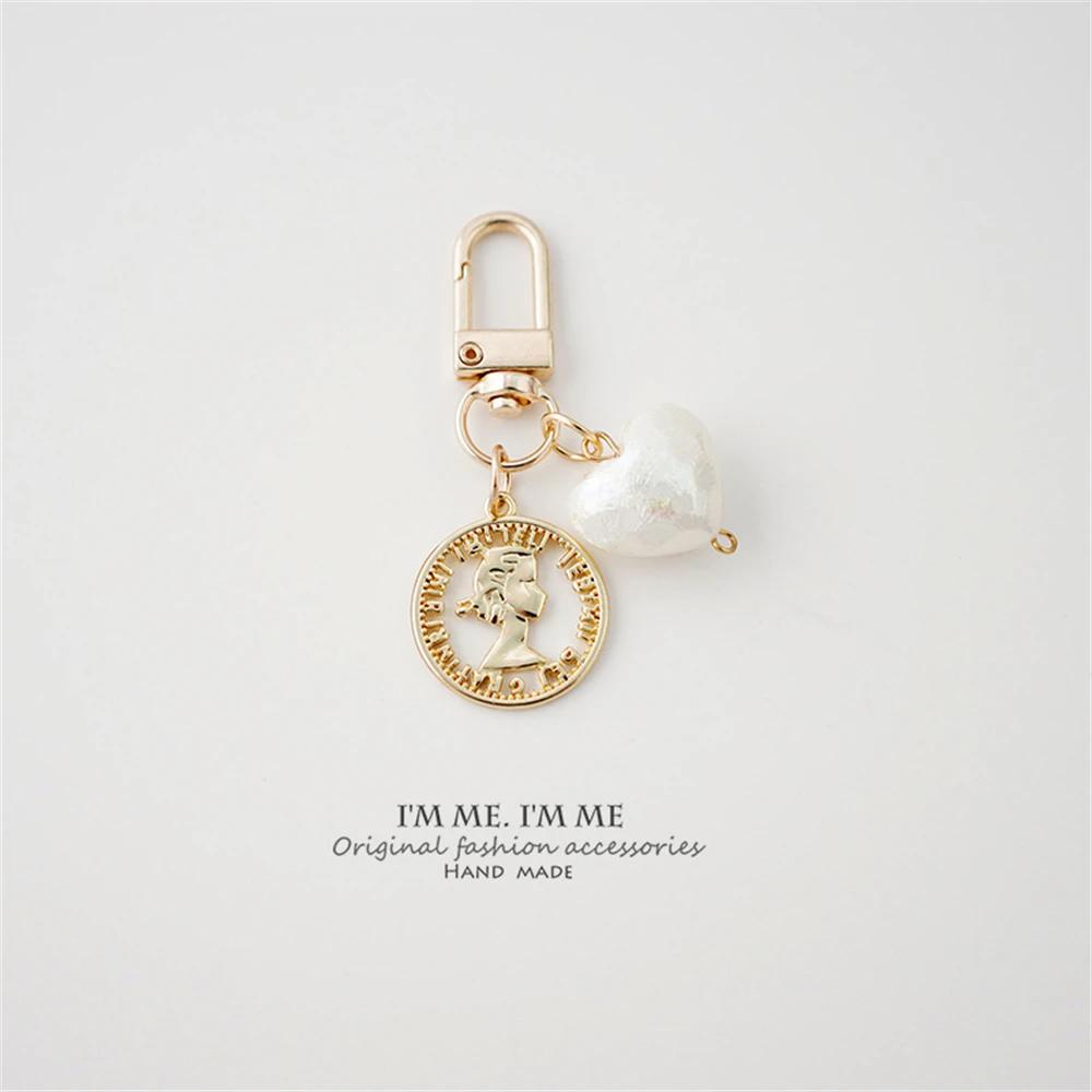 Модные Брелоки с Искусственным Жемчугом и Розами, Металлический Бирка-Подвеска для Женщин, Аксессуары для Наушников, Кошелька, Сумки, Держателя Ключей, Украшения, Подарок