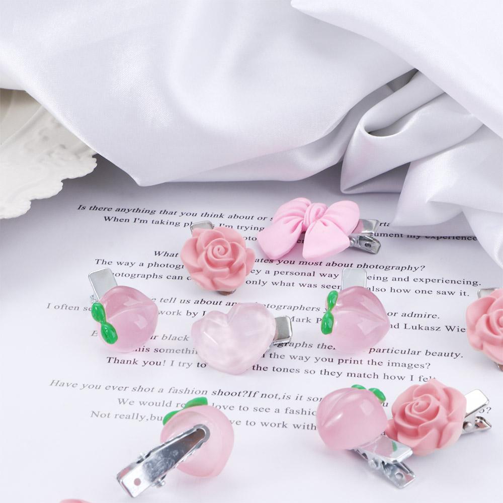 Resin Bow Knot Camellia Duckbill Clip Small Side Clip Korean Style Hair Clip Women Hair Accessories
