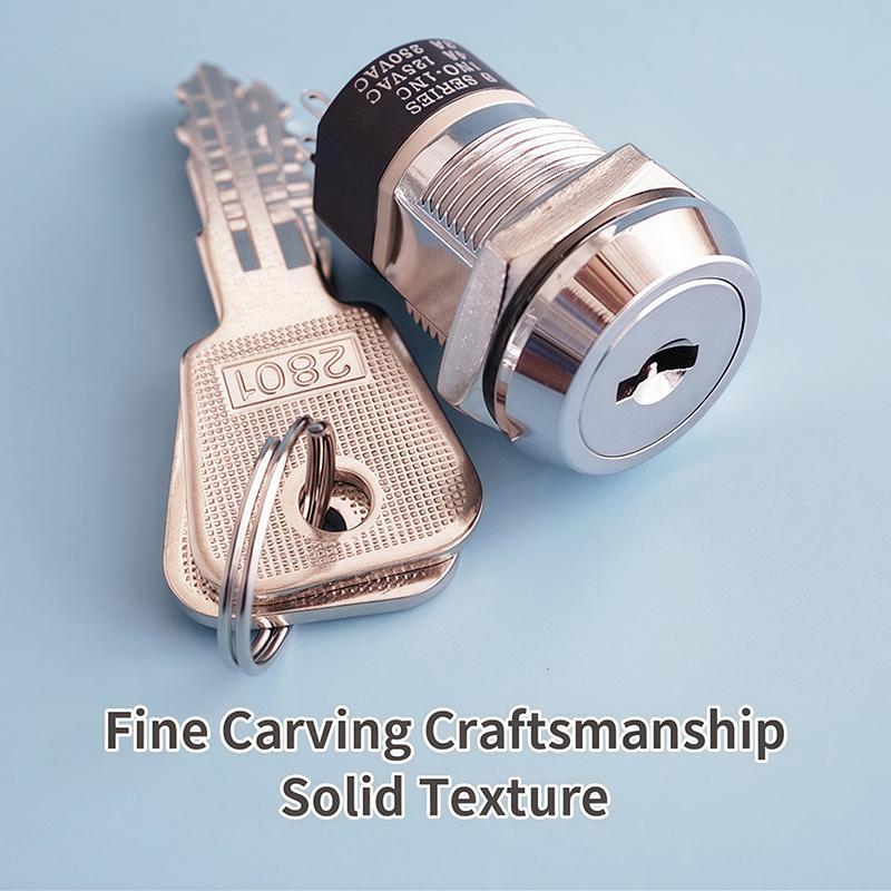 19 мм Силовой замок 2801 Замок лифта Переключатель с ключом Электронный замок Замок базовой станции Переключатель с одним вытягиванием и двойным вытягиванием с 2 ключами