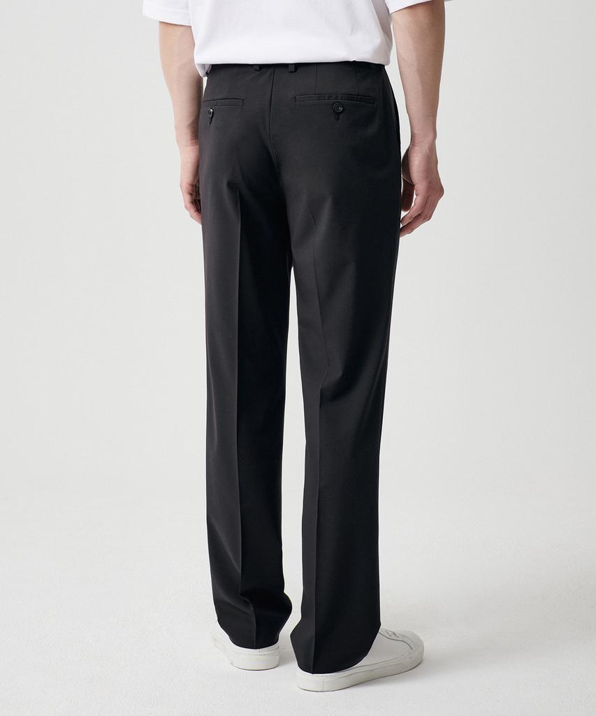 MUSINSA STANDARD [Cooltandard] Semi-Wide Hidden Banding Slacks [Dark Gray]