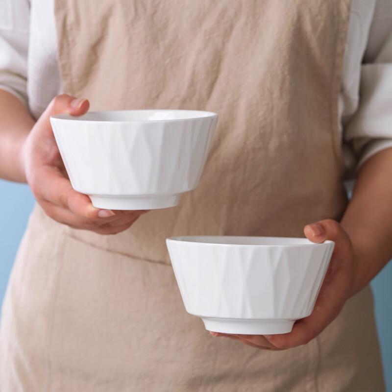 Haoya Jingdezhen Элегантные Белые Керамические Пиалы для Риса (Набор из 4)