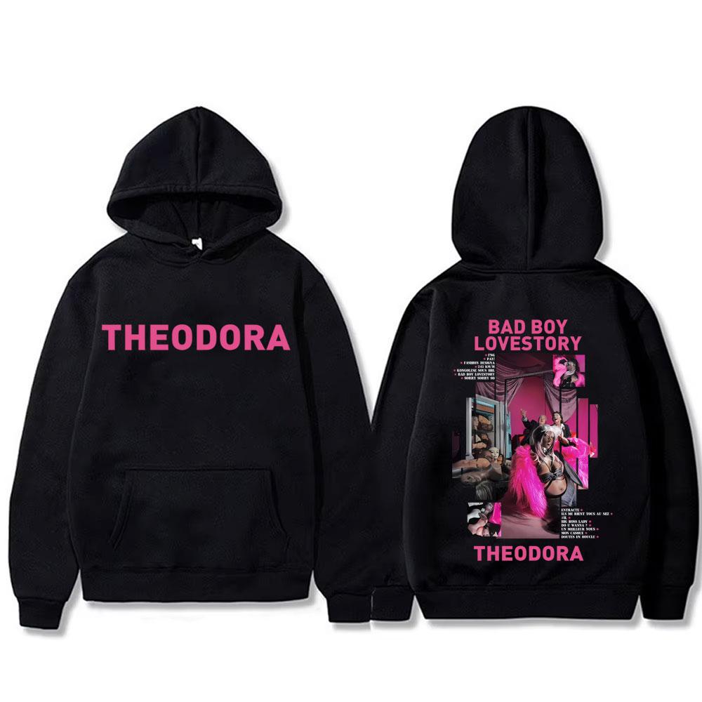 Худи с принтом рэпера Theodora Mega Bbl Bad Boy Lovestory для мужчин и женщин, оверсайз, мужская повседневная, винтажный пуловер