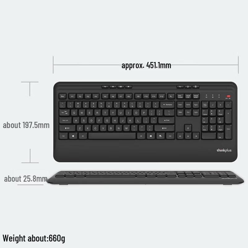 Lenovo Беспроводная бесшумная клавиатура ThinkPlus K320 Pro