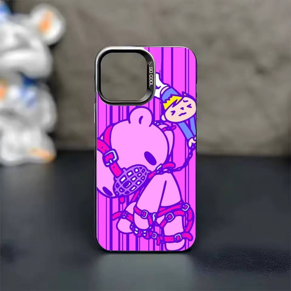 G-Gloomy Cute Bear wallpaper Phone Case For iPhone 17 16 15 14 13 12 11 Pro Max Plus Silver candy Matte Cover