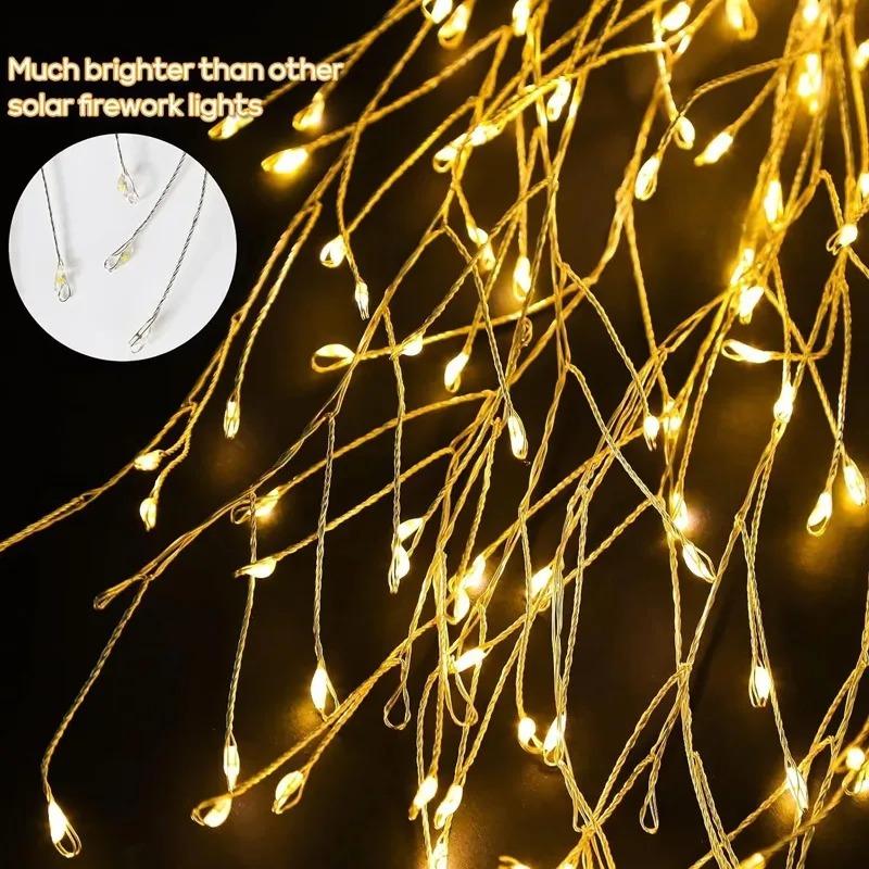 Уличный светодиодный фейерверк Рождественский декор Солнечные огни Водонепроницаемые Садовая вечеринка Сказочные солнечные огни для ландшафта Газон Дорожка Патио