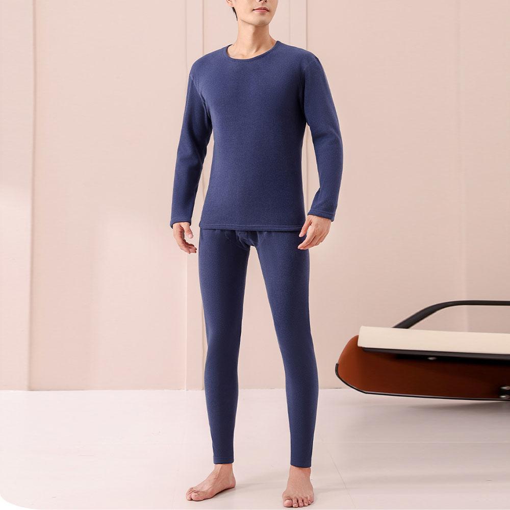 Мужская толстая зимняя термобельё из бархата, футболки + брюки, комплект из 2 предметов, костюмы для мужчин, топы, блузка, водолазка, свитер