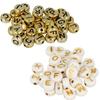 600 White/gold Alphabet Beads