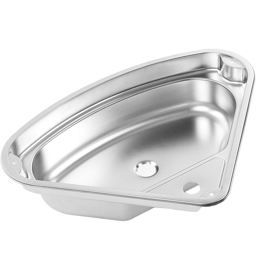 Треугольная кухонная мойка с 40-мм сливным отверстием, нержавеющая сталь 304, гладкая поверхность, легко чистится для автодома