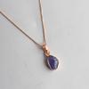 Raw Tanzanite Rose Gold Plated 100% 925 Sterling Silver Pendant With Chain December Birthstone Jewelry